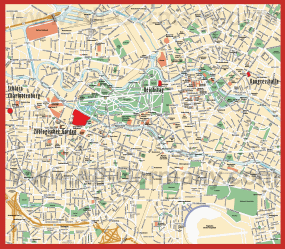 Подробная карта Берлина с достопримечательностями
