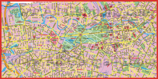 Туристическая карта центра города Берлин с достопримечательностями