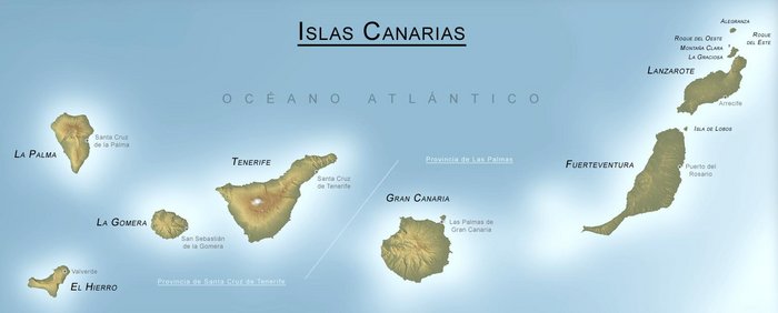 острова Ла-Гомера, Ла Пальма и Иерро.