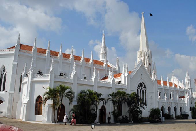 Side view of National shrine of St.Thomas Basilica, Mylapore, Chennai