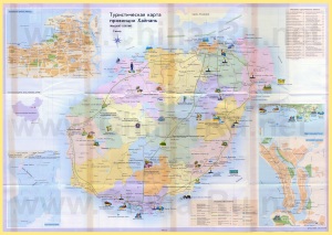 Подробная туристическая карта острова Хайнань с достопримечательностями