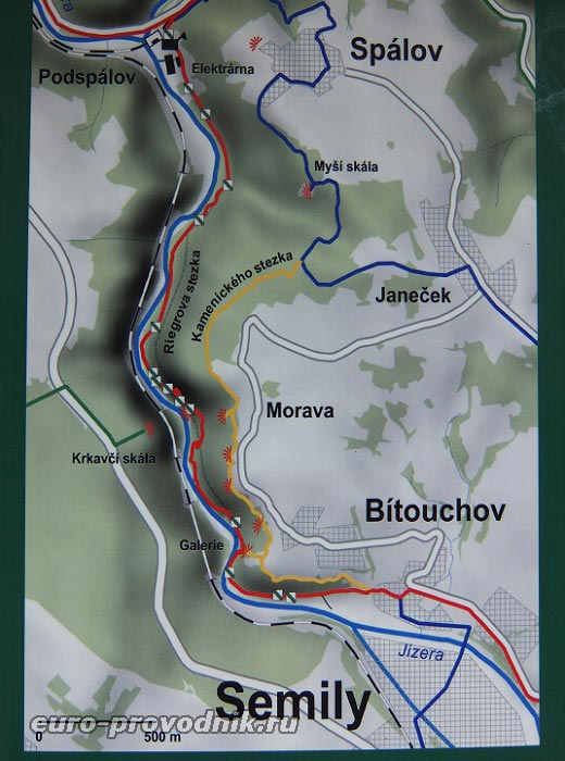 Карта маршрута Риегрова стежка