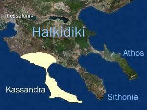 греция кассандра карта