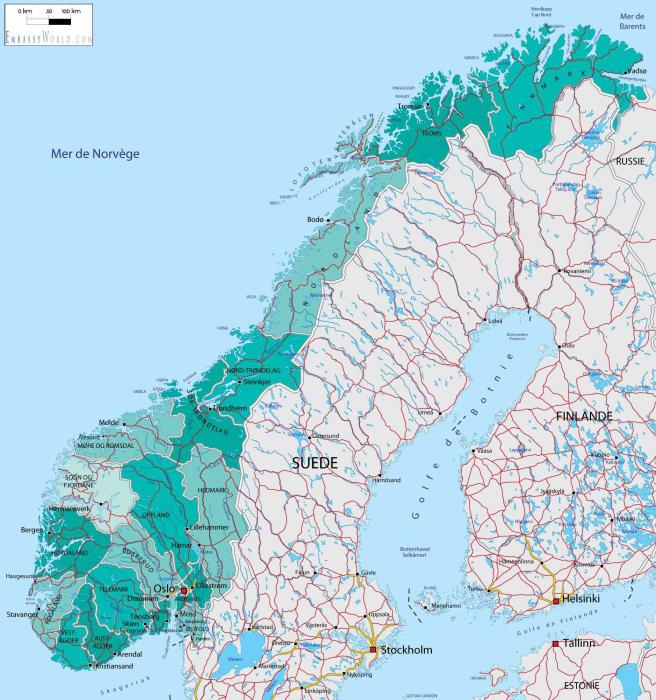 норвегия на карте