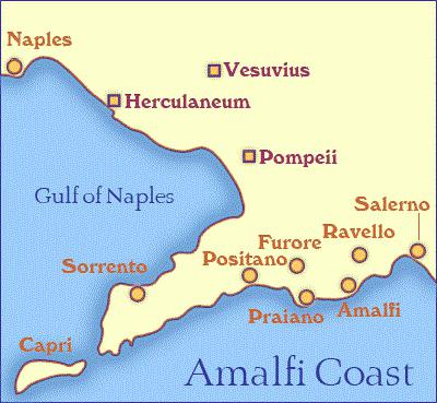 амальфийское побережье на карте италии