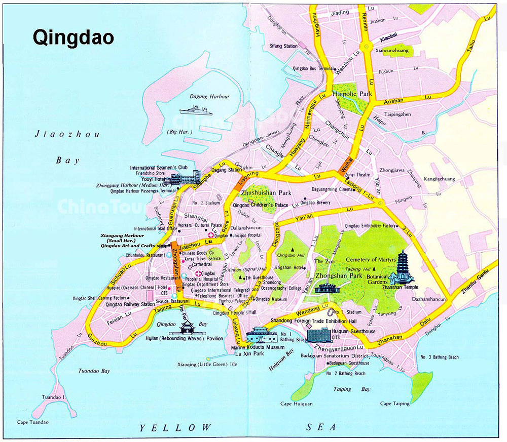 Карта города Циндао