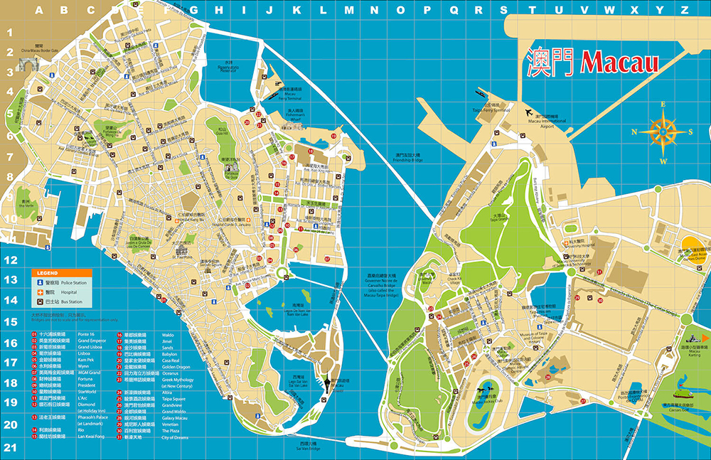 Карта города Макао