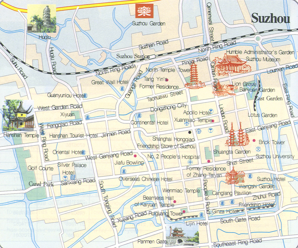 Карта города Сучжоу