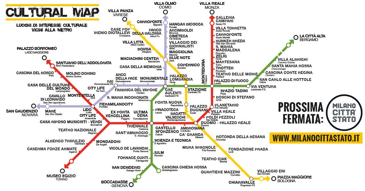 Схема миланского метро