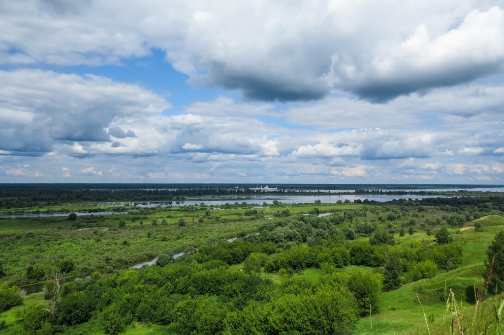 Лысково, Лысая гора, пейзаж, Волга, панорама, Макарьевский монастырь