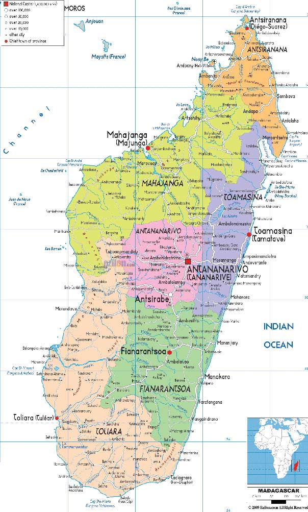 карта Мадагаскара