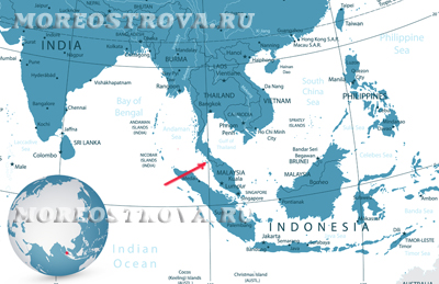 Остров Лангкави на карте мира