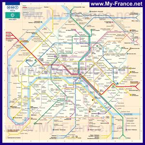 Карта метро Парижа