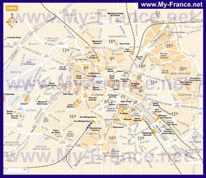Карта Парижа по округам