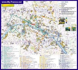 Туристическая карта Парижа с достопримечательностями