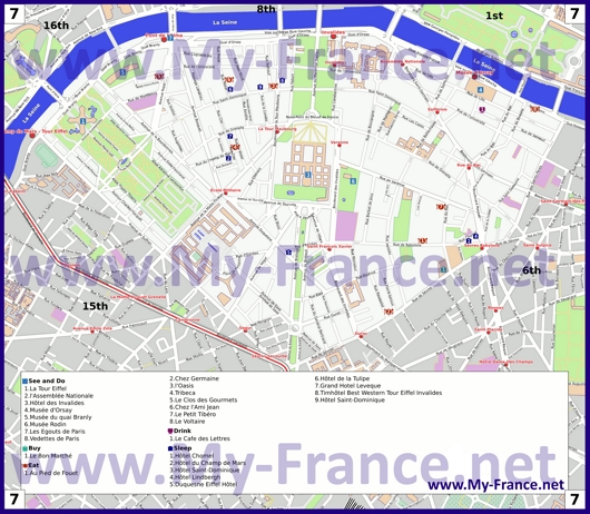 Карта 7 округа Парижа