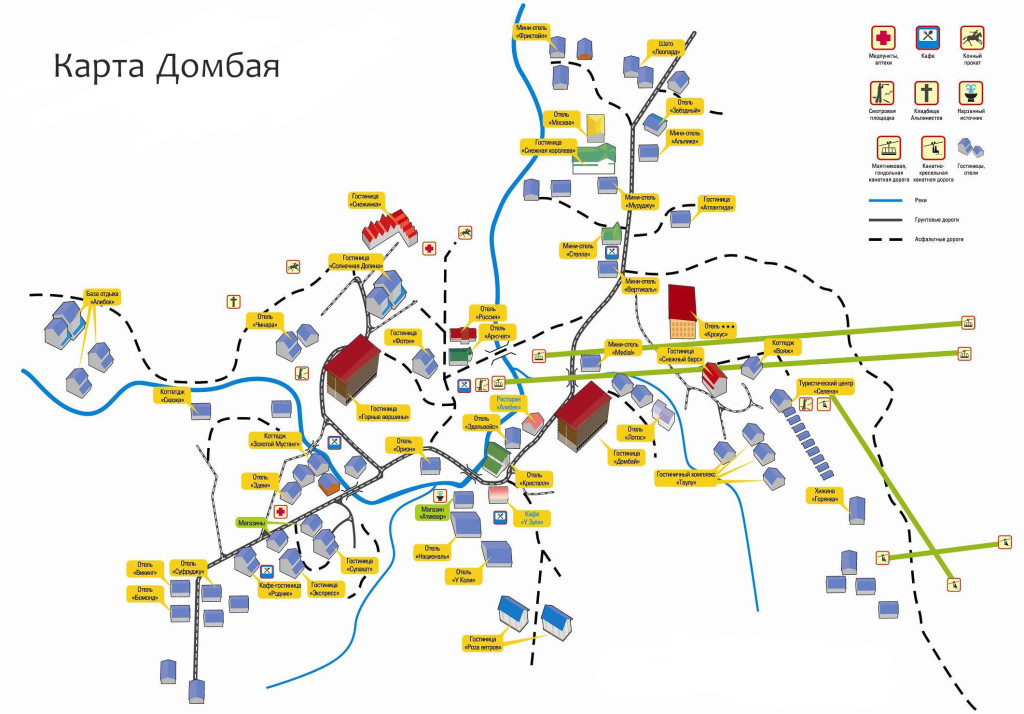 Карта Домбая