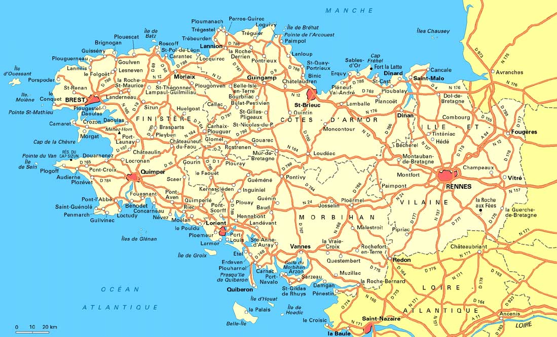 Карта Бретани