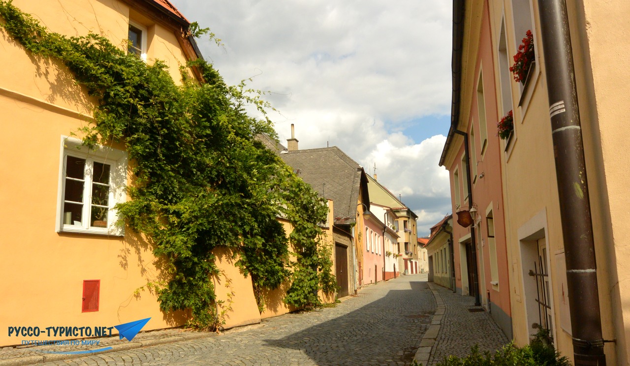 Старые улочки города Табор в Чехии