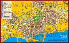 Подробная туристическая карта Аликанте