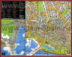 Подробная туристическая карта Пальма-де-Майорки с достопримечательностями и отелями