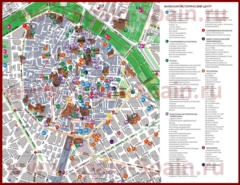Карта Валенсии на русском языке с отелями и достопримечательностями
