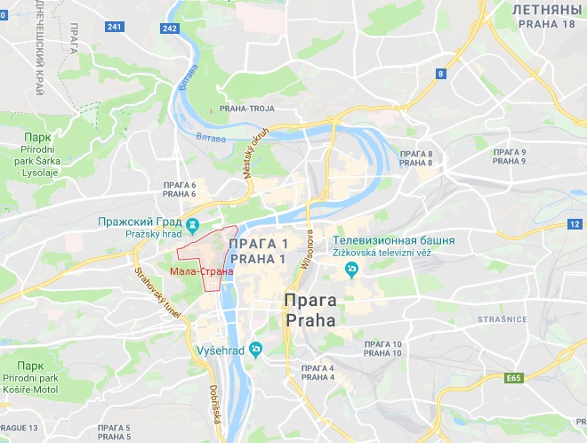 Мала-Страна на карте Праги