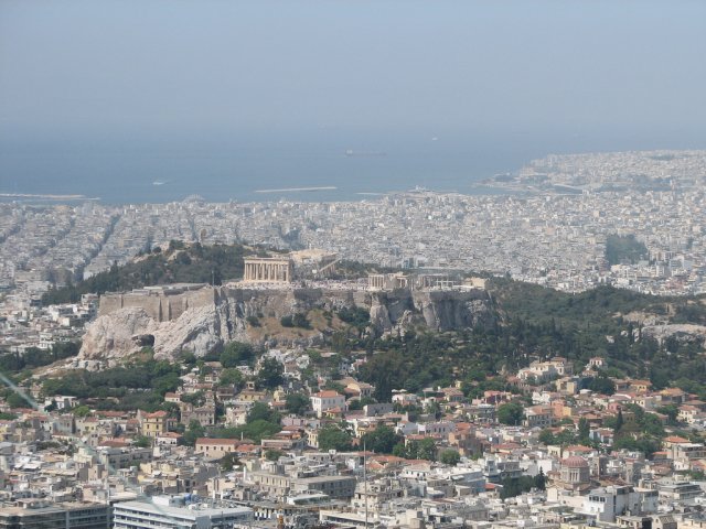 Акрополь и Пирей с холма, Греция
