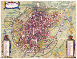 Большая подробная старинная карта Брюсселя - 1657-го года.