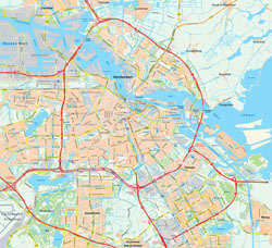 Подробная карта Амстердама.