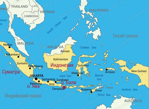 Бали на карте Индонезии