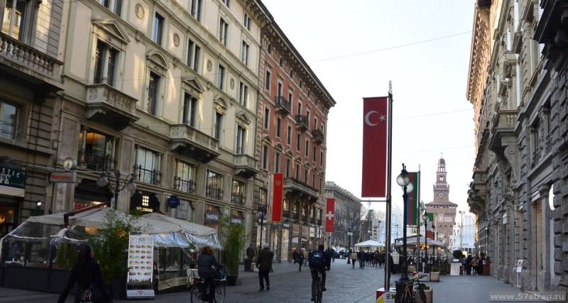 улица Данте в Милане