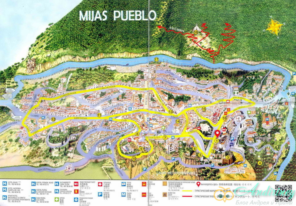 Михас, Испания. Карта города