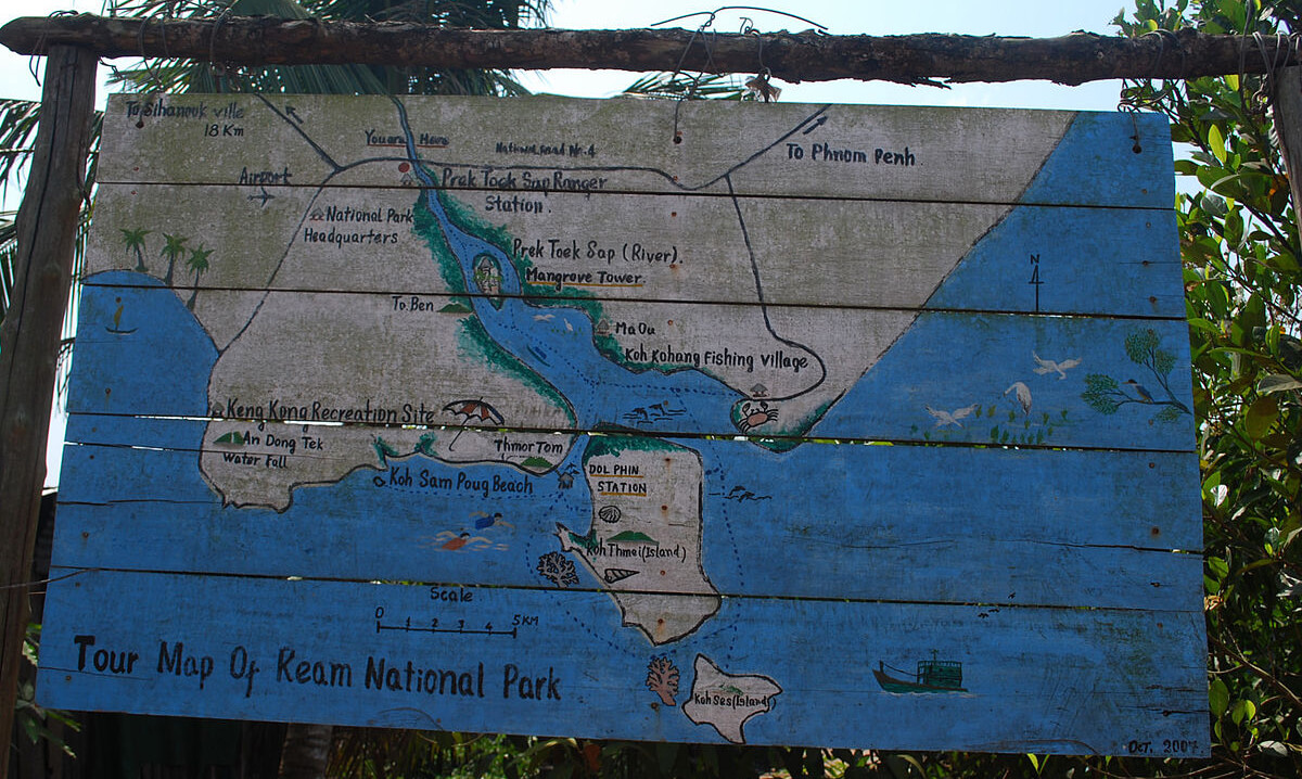 Вывеска с картой Национальный парк Рейм