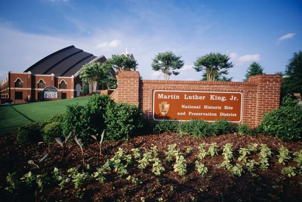 Мартин Лютер Кинг младший национального исторического сайта, Атланте, Грузия, Соединенные Штаты Америки — стоковое фото