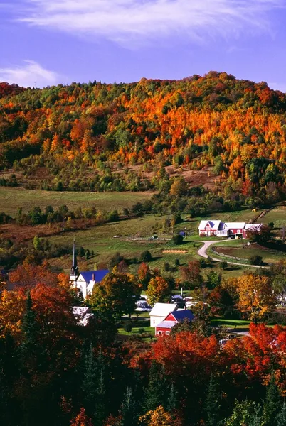 Деревня Ист-Оранж в осень, Вермонт, Новой Англии, США — стоковое фото