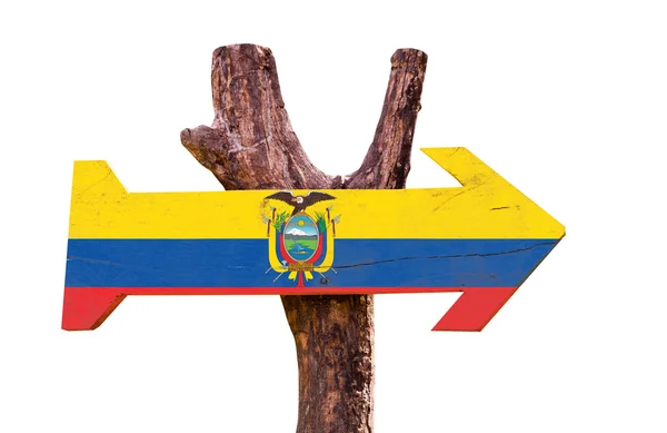 Флаг Эквадора деревянный знак — стоковое фото