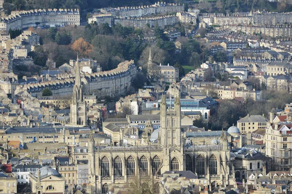 Aerial View of Bath Abbey in the Picturesque City of Bath — стоковое фото