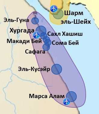 Карта египта на русском языке с достопримечательностями. Карта Египта скурортами и городами на русском языке