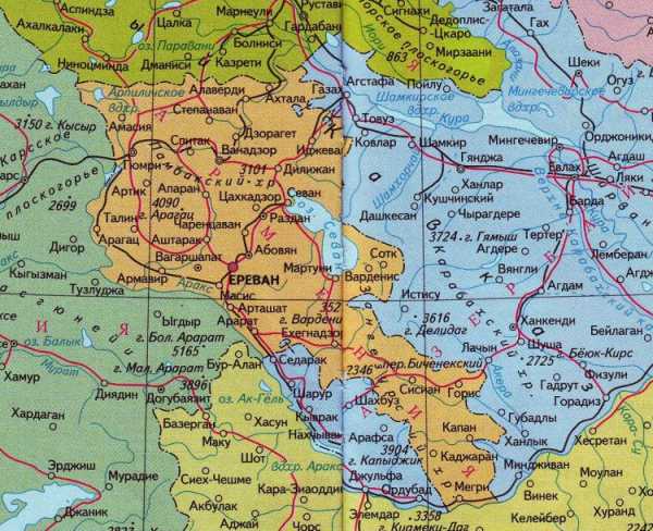 Туристическая карта армении с достопримечательностями на русском языке